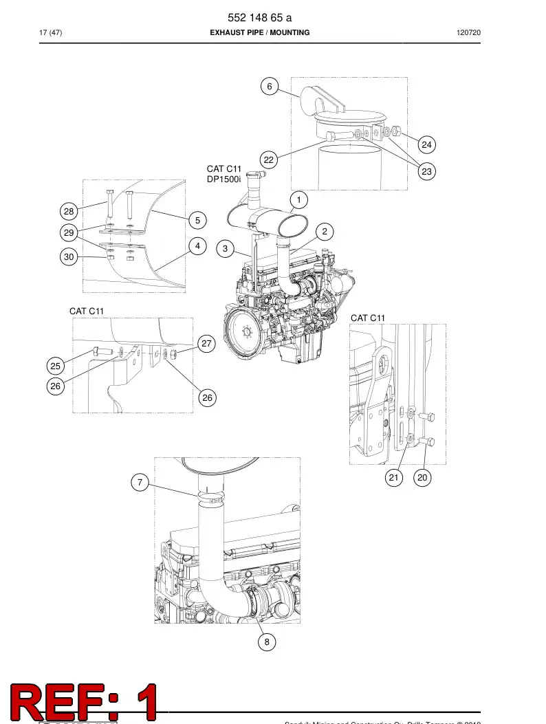 55169263 551 692 63 Exhaust silencer - Sandvik Technical Drawing