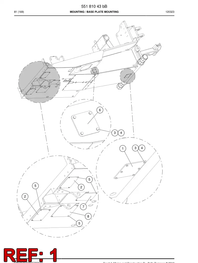 55169368 551 693 68 Plate - Sandvik Technical Drawing