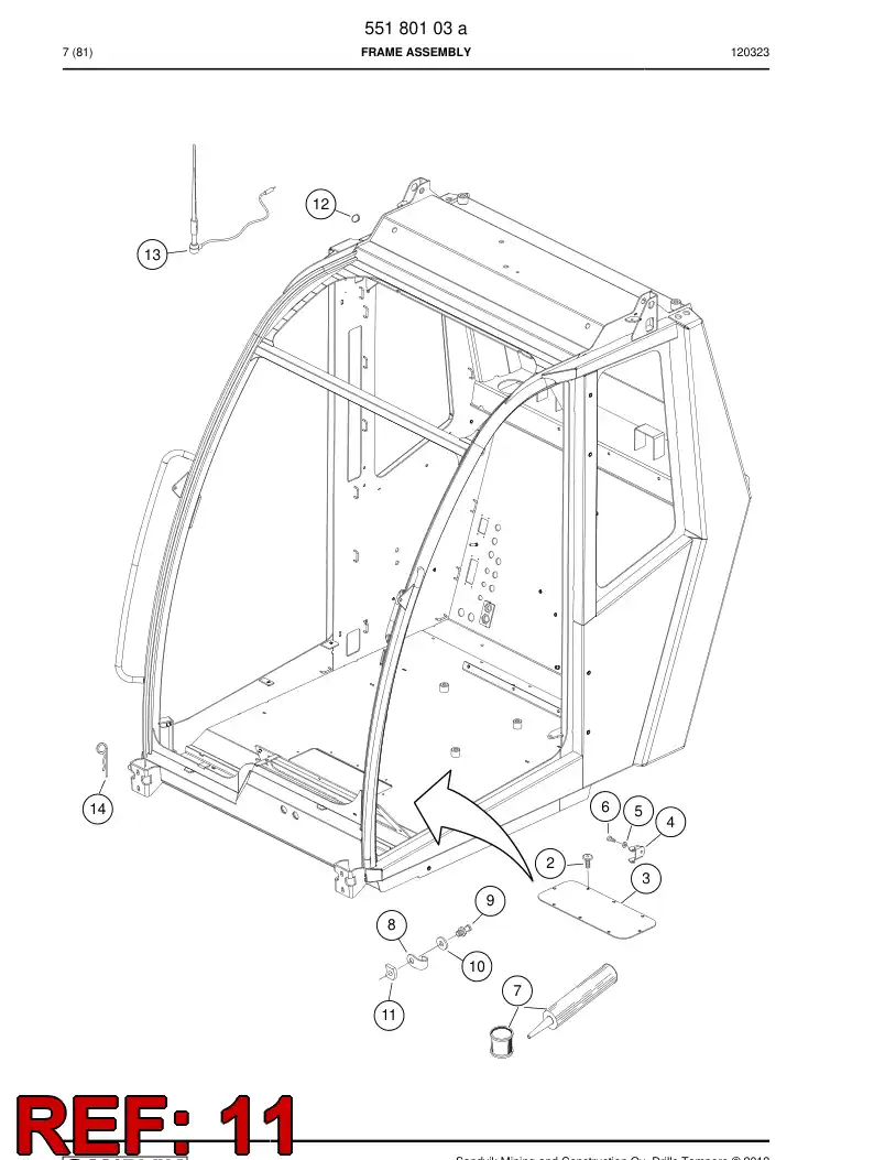 55169448 551 694 48 Plate - Sandvik Technical Drawing