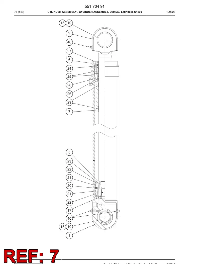 55170496 551 704 96 Bushing - Sandvik Technical Drawing