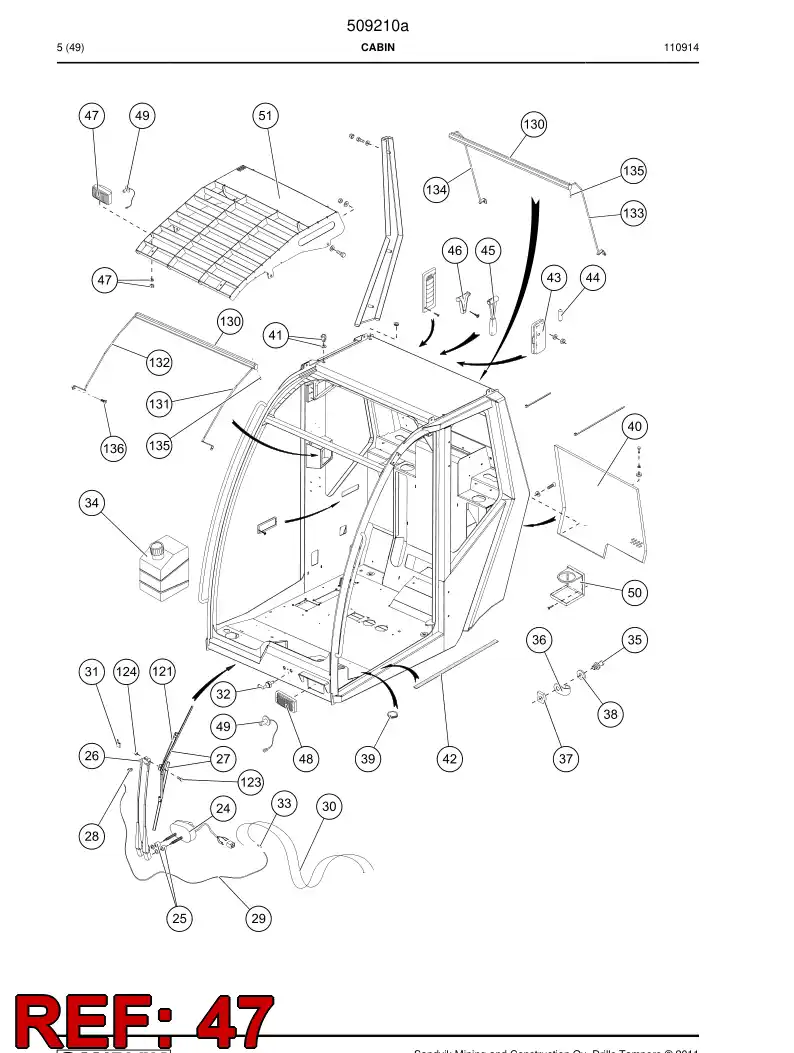 55170530 551 705 30 Working light - Sandvik Technical Drawing