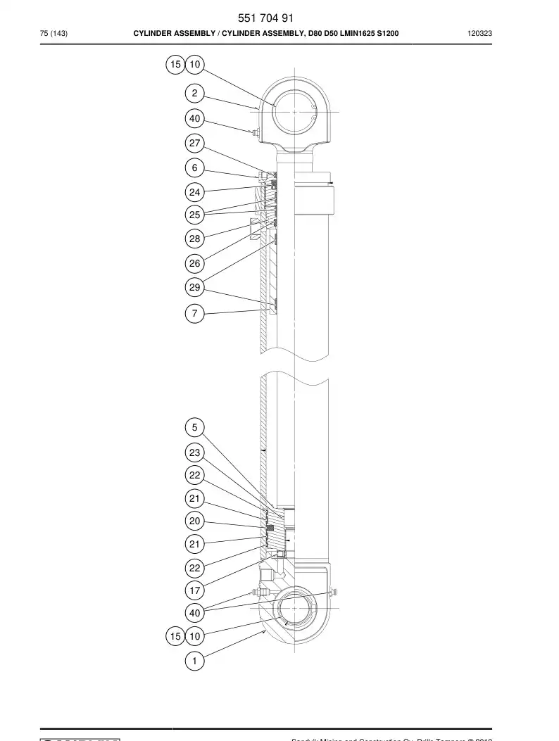 55170564 551 705 64 Seal kit - Sandvik Technical Drawing