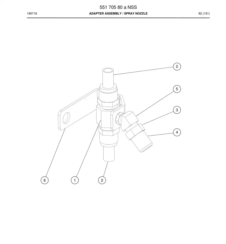 55170580a 551 705 80a Adapter Assembly - Sandvik Technical Drawing