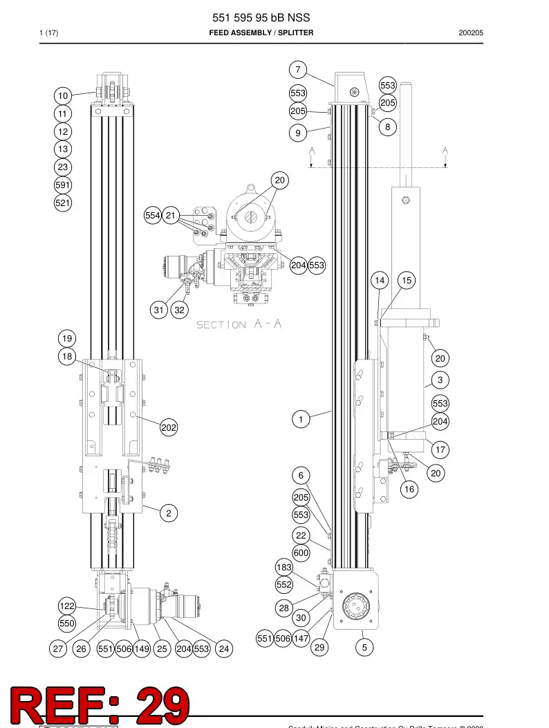 55170587 551 705 87 Plate - Sandvik Technical Drawing