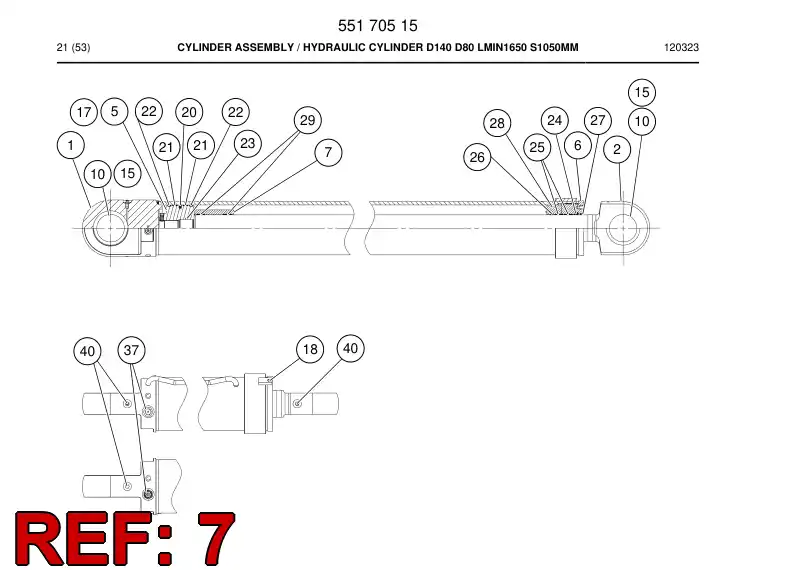 55170616a 551 706 16a Bushing - Sandvik Technical Drawing