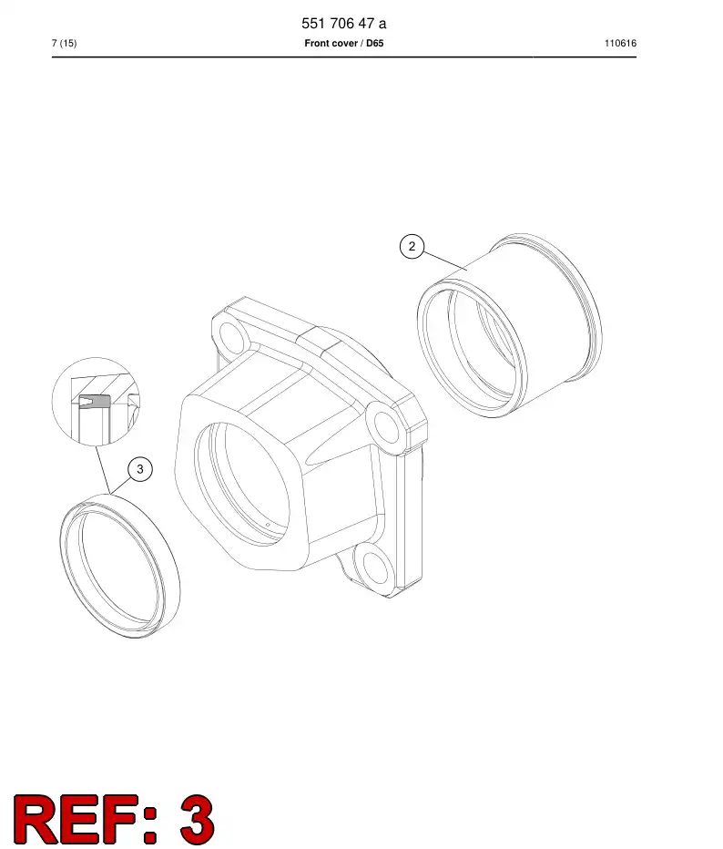 55170619a 551 706 19a Seal, U - Sandvik Technical Drawing