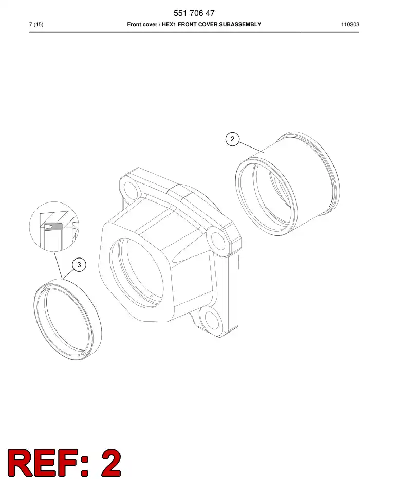 55170642 551 706 42 Bushing, Bearing - Sandvik Technical Drawing