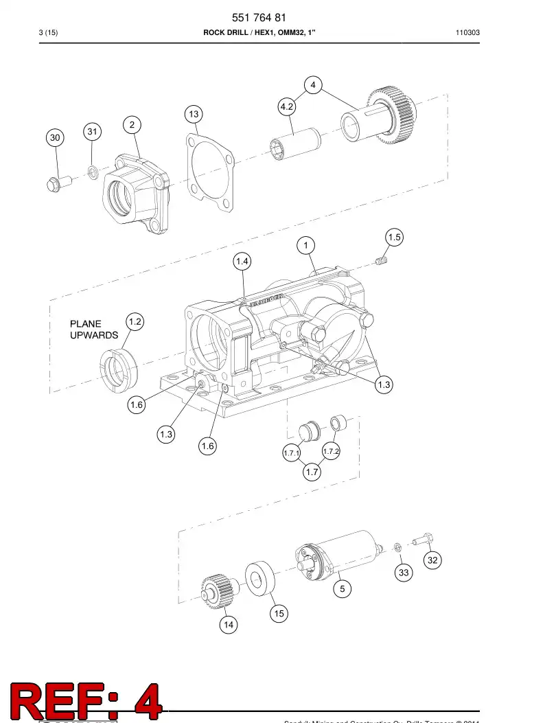 55170655 551 706 55 Drill sleeve - Sandvik Technical Drawing