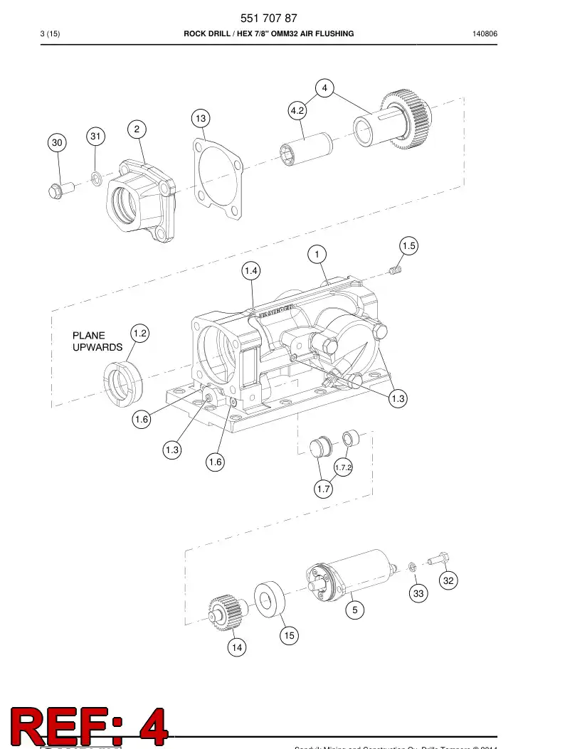 55170657 551 706 57 Rotation bushing assembly - Sandvik Technical Drawing