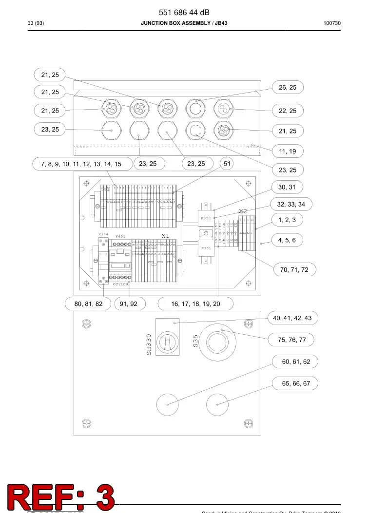 55170672 551 706 72 Instruction, Wiring - Sandvik Technical Drawing