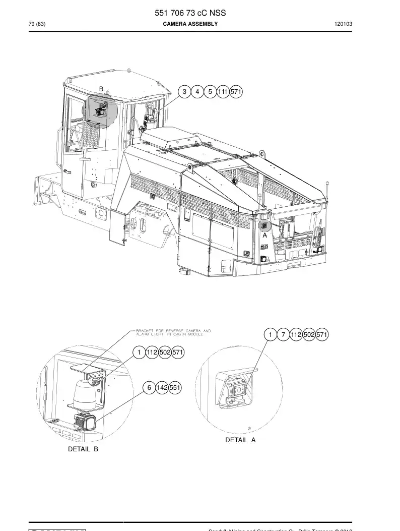 55170673c 551 706 73c Camera assembly - Sandvik Technical Drawing