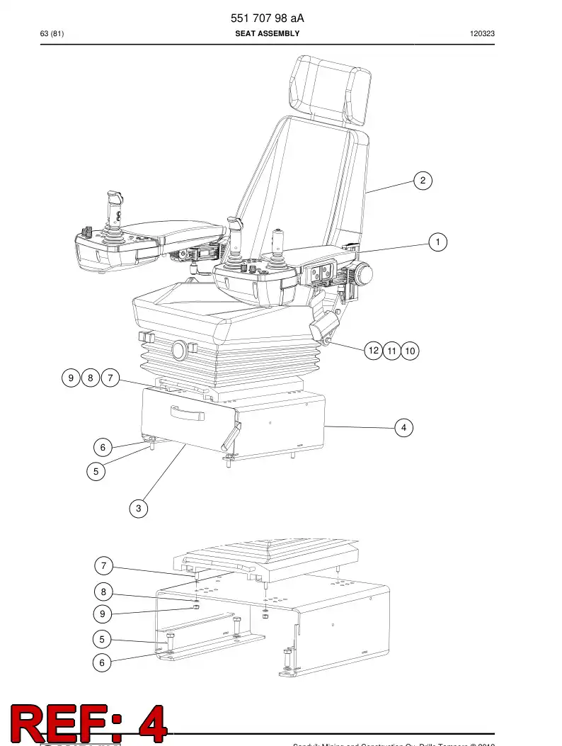 55170776 551 707 76 Pedestal - Sandvik Technical Drawing