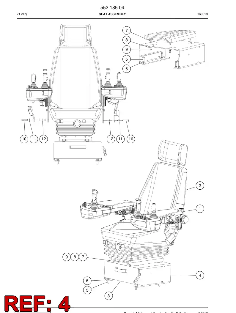 55170776a 551 707 76a Pedestal - Sandvik Technical Drawing