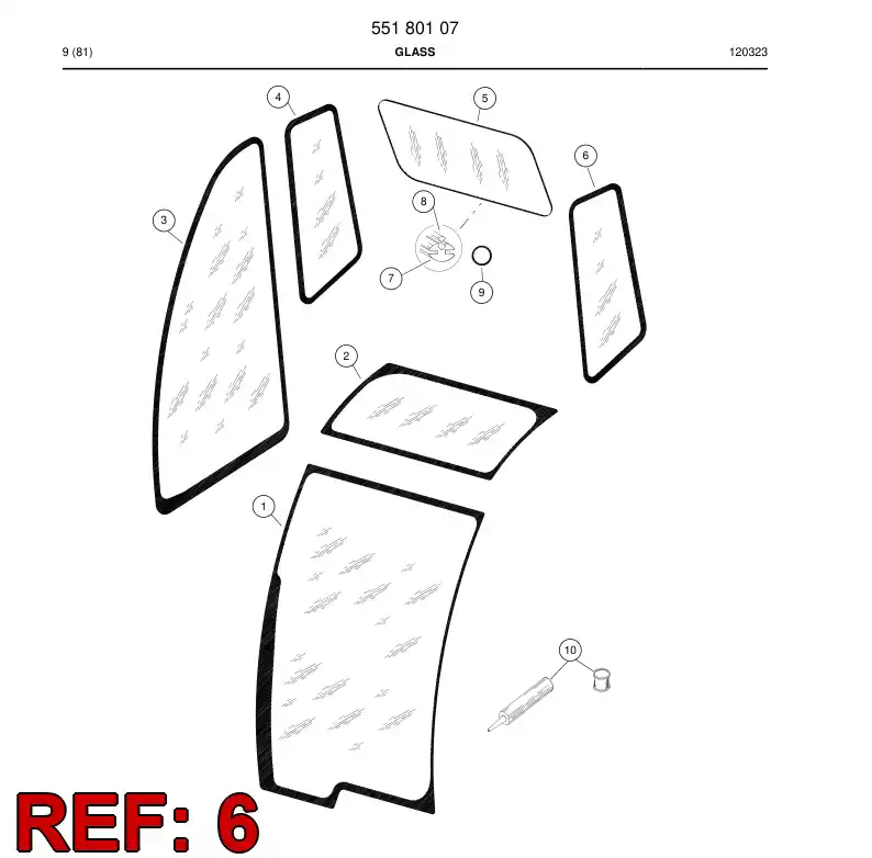 55170780 551 707 80 Window - Sandvik Technical Drawing