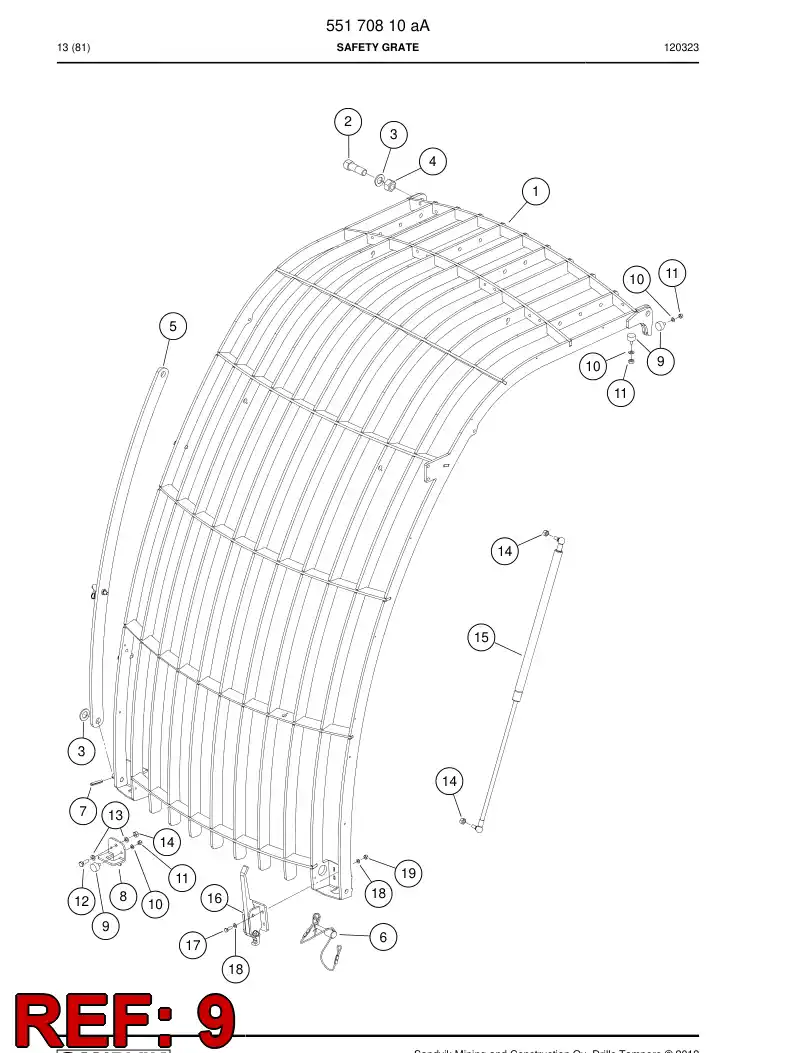 55170807 551 708 07 Buffer, Rubber - Sandvik Technical Drawing