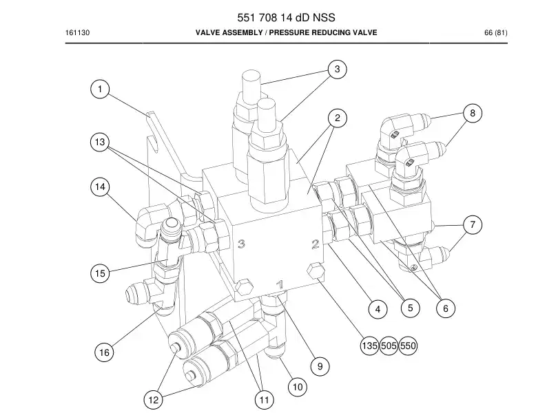 55170814d 551 708 14d Valve Assembly - Sandvik Technical Drawing