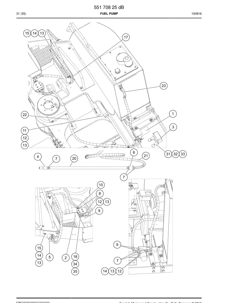 55170825e 551 708 25e Fuel pump - Sandvik Technical Drawing