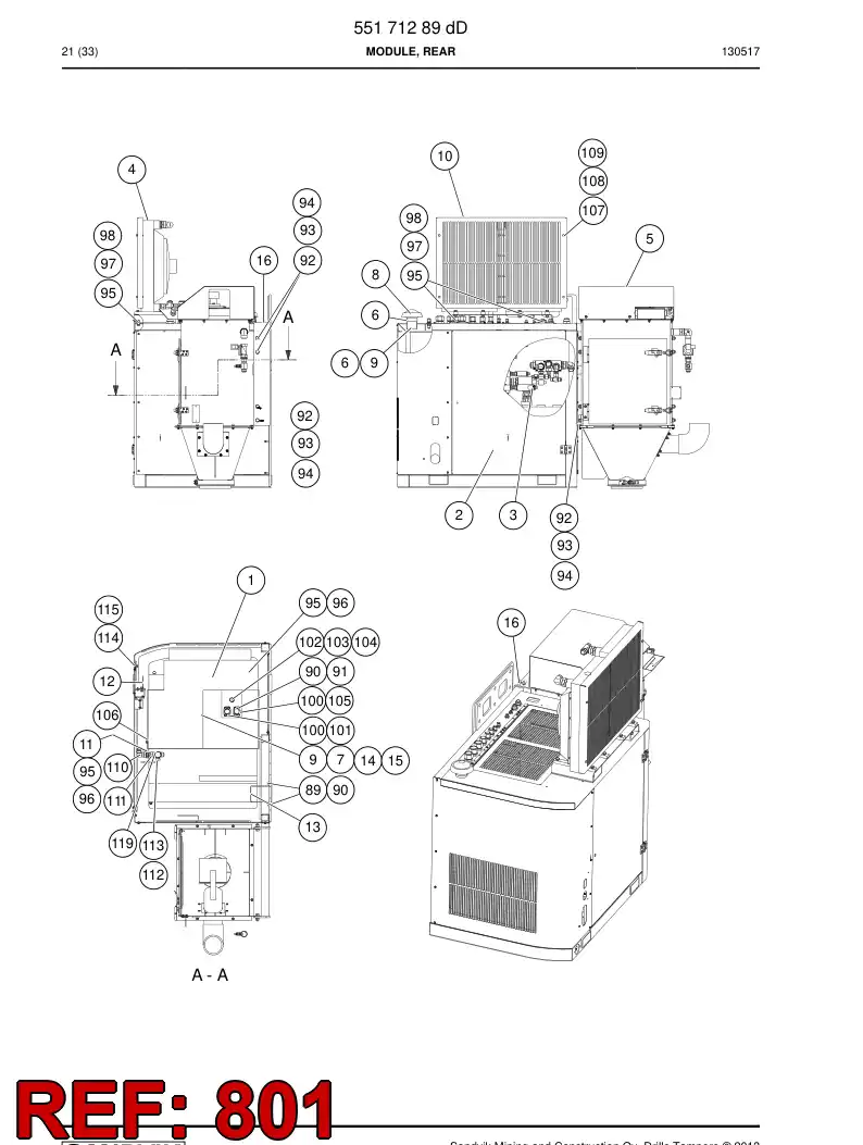 55170873c 551 708 73c Schematic, Hydraulic - Sandvik Technical Drawing
