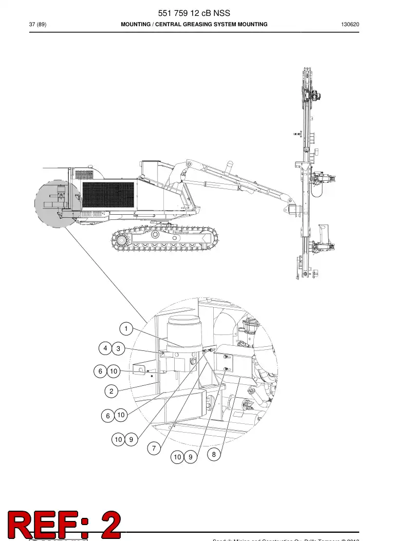 55170900 551 709 00 Plate, Adapter - Sandvik Technical Drawing