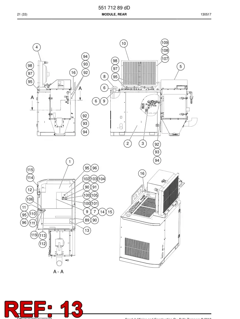 55171009 551 710 09 Bracket - Sandvik Technical Drawing