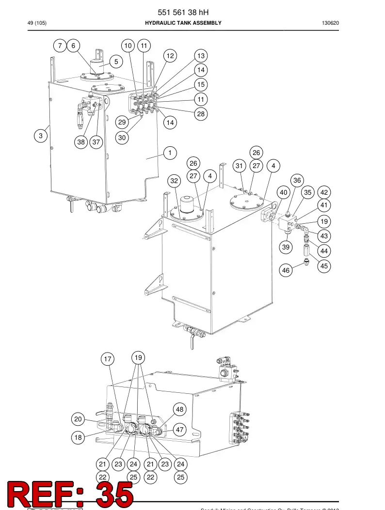 55171086a 551 710 86a Manifold Block - Sandvik Technical Drawing