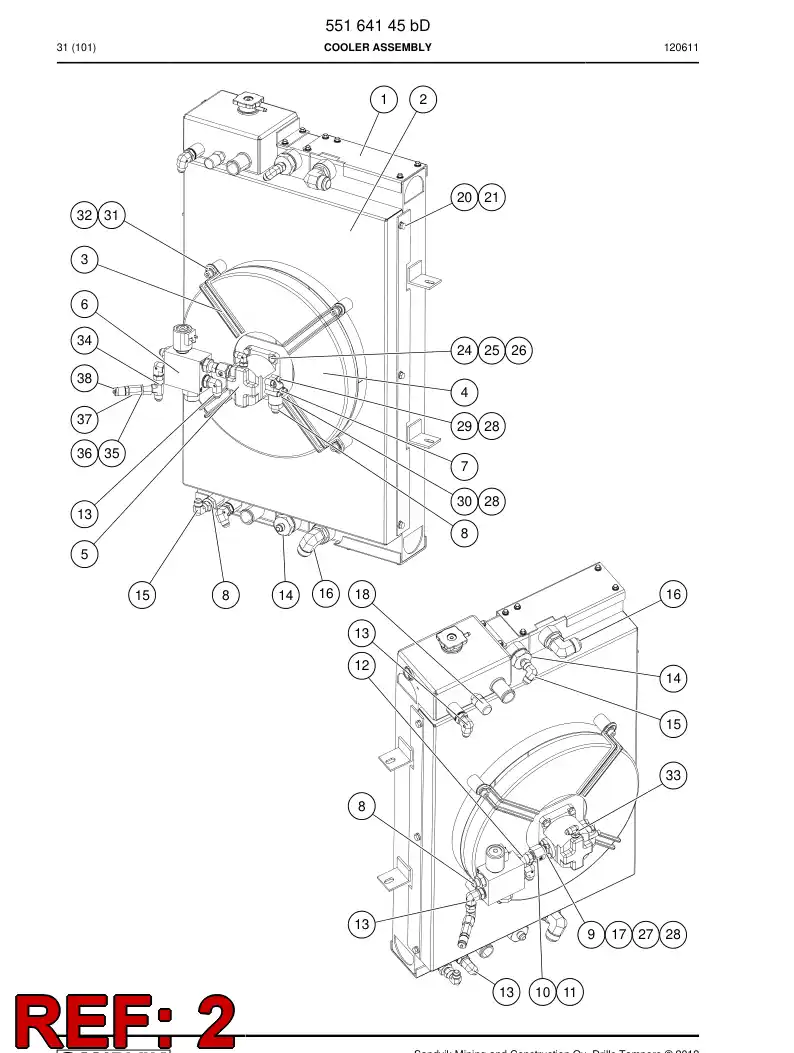 55171166b 551 711 66b Suction Box - Sandvik Technical Drawing