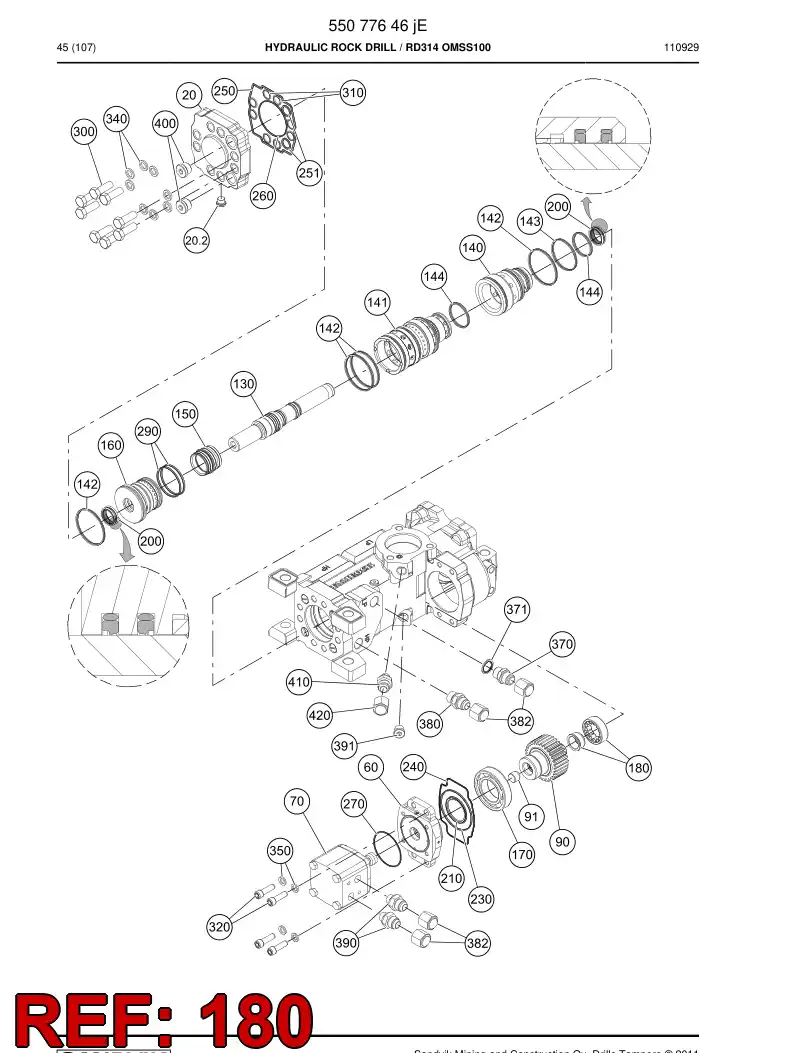 55171176 551 711 76 Rolling bearing - Sandvik Technical Drawing