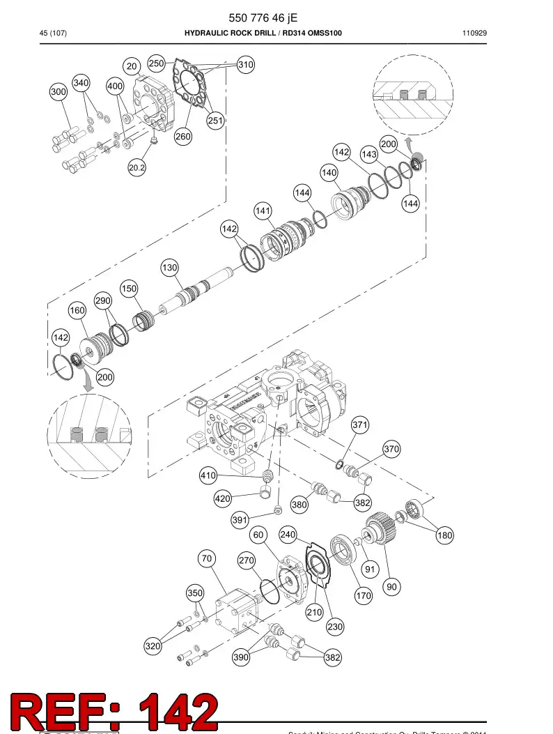 55171182 551 711 82 Seal - Sandvik Technical Drawing