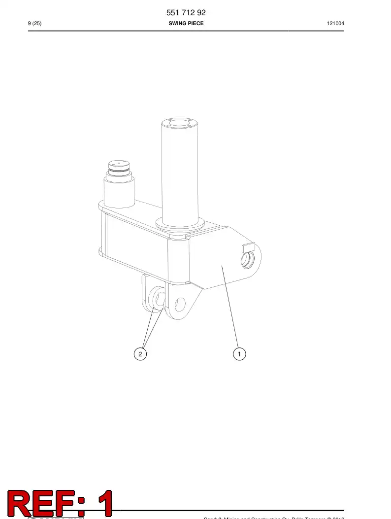 55171293 551 712 93 SWING PIECE - Sandvik Technical Drawing