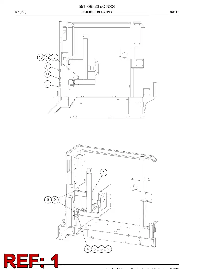 55171298a 551 712 98a Bracket - Sandvik Technical Drawing