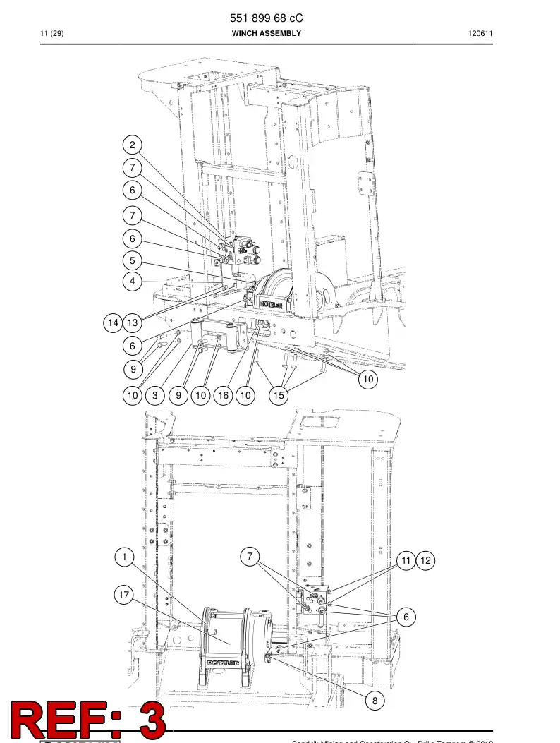55171642 551 716 42 Roller fairlead - Sandvik Technical Drawing