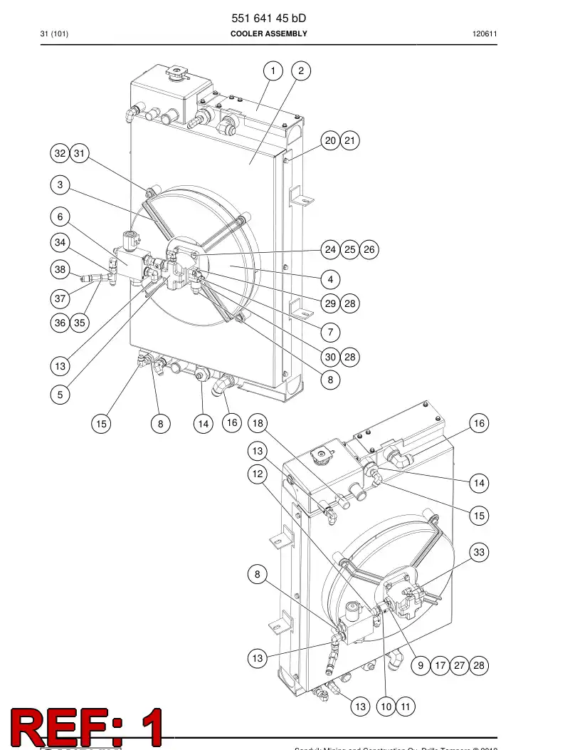 55171669 551 716 69 Radiator - Sandvik Technical Drawing