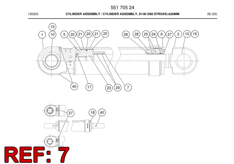 55171689a 551 716 89a Bushing - Sandvik Technical Drawing