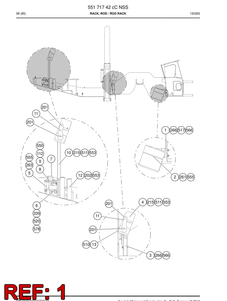 55171707 551 717 07 Block, Supporting - Sandvik Technical Drawing