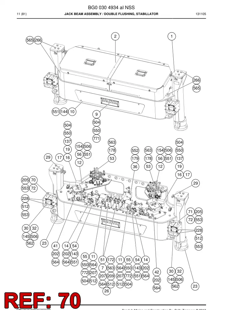 55171760 551 717 60 Bracket, Lamp - Sandvik Technical Drawing