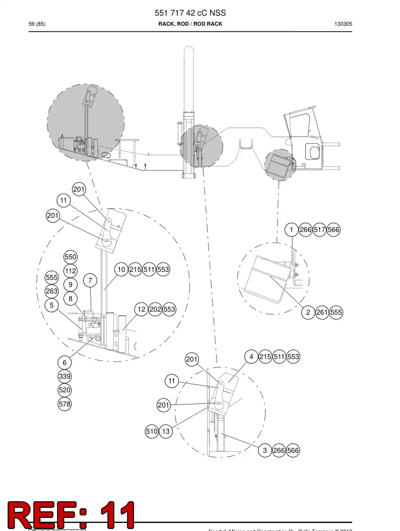 55171767a 551 717 67a Locking lever - Sandvik Technical Drawing