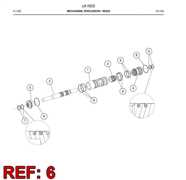 55171826 551 718 26 Seal, Rod - Sandvik Technical Drawing