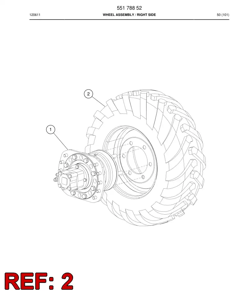 55171858 551 718 58 Wheel Assembly - Sandvik Technical Drawing