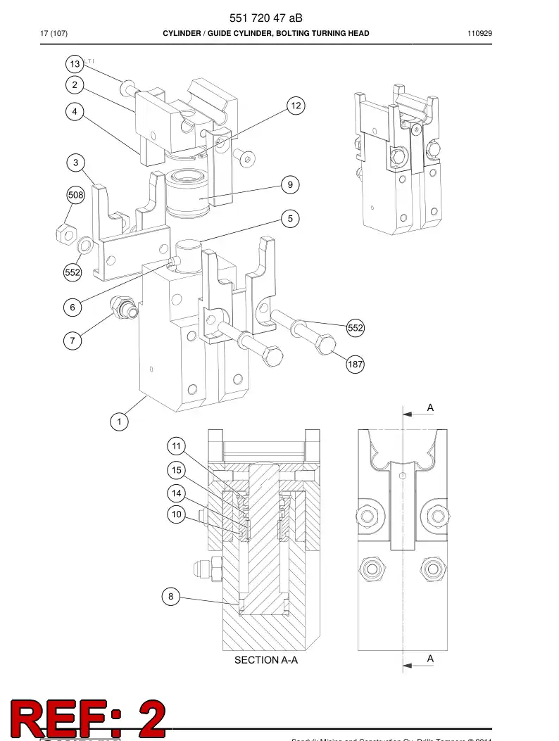 55172044 551 720 44 Jaw - Sandvik Technical Drawing