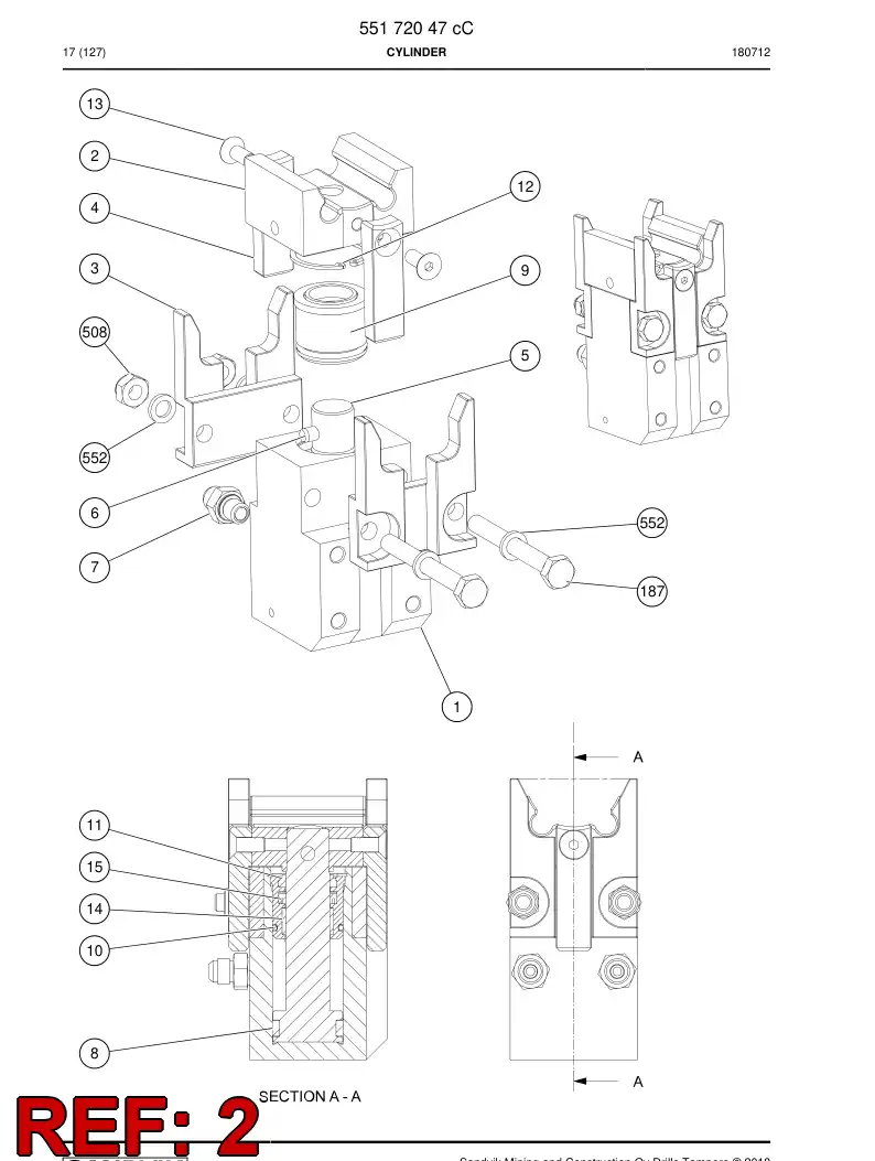 55172044c 551 720 44c Jaw - Sandvik Technical Drawing