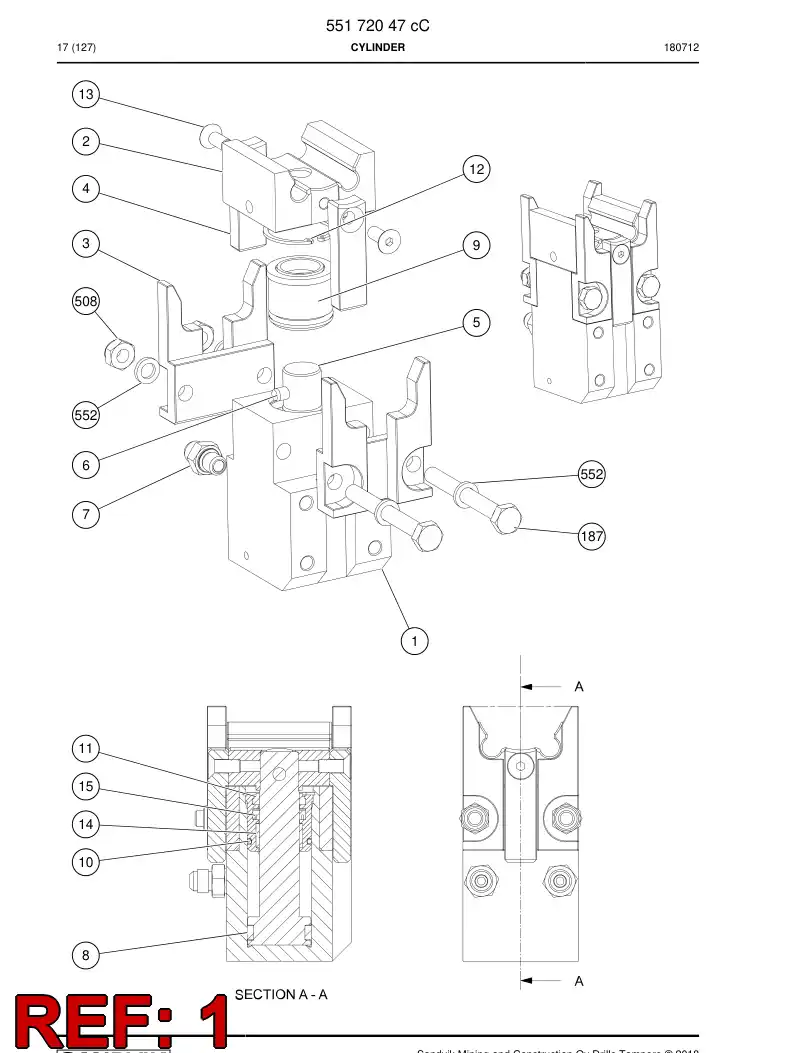 55172045b 551 720 45b Frame - Sandvik Technical Drawing
