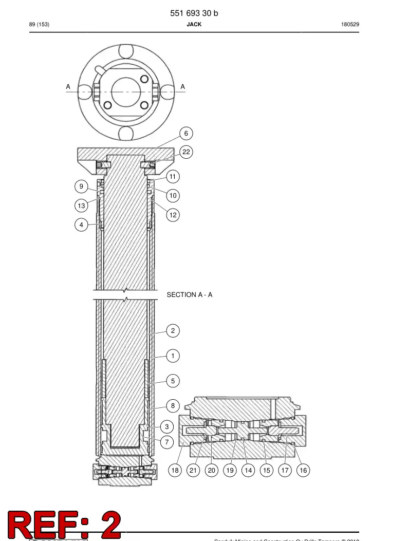 55172054 551 720 54 Rod, PISTON - Sandvik Technical Drawing