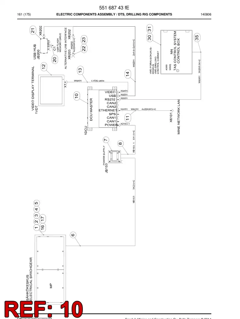 55172085 551 720 85 Pre-Installed Device - Sandvik Technical Drawing