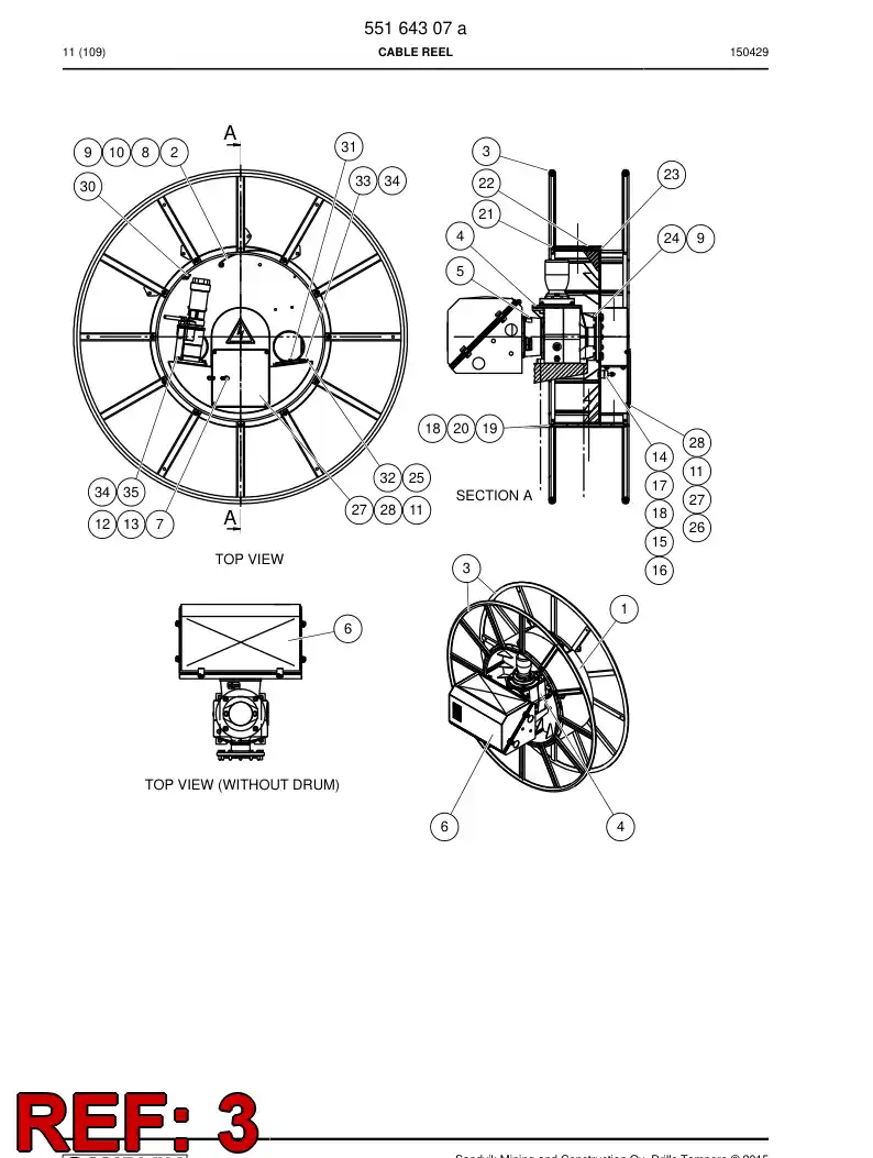 55172143 551 721 43 Wheel - Sandvik Technical Drawing