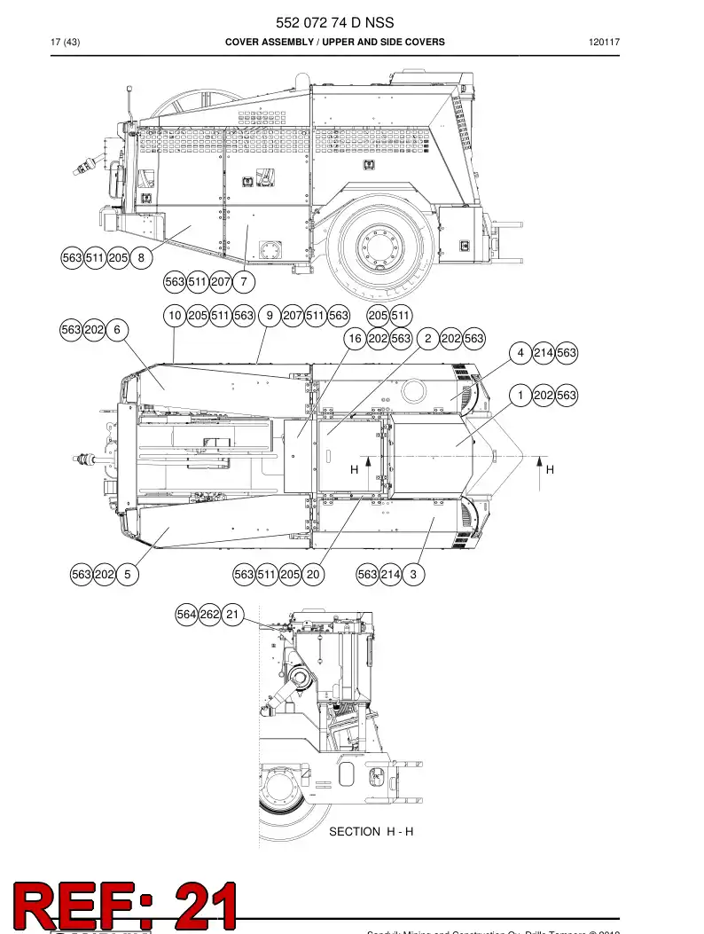 55172162 551 721 62 Bracket - Sandvik Technical Drawing