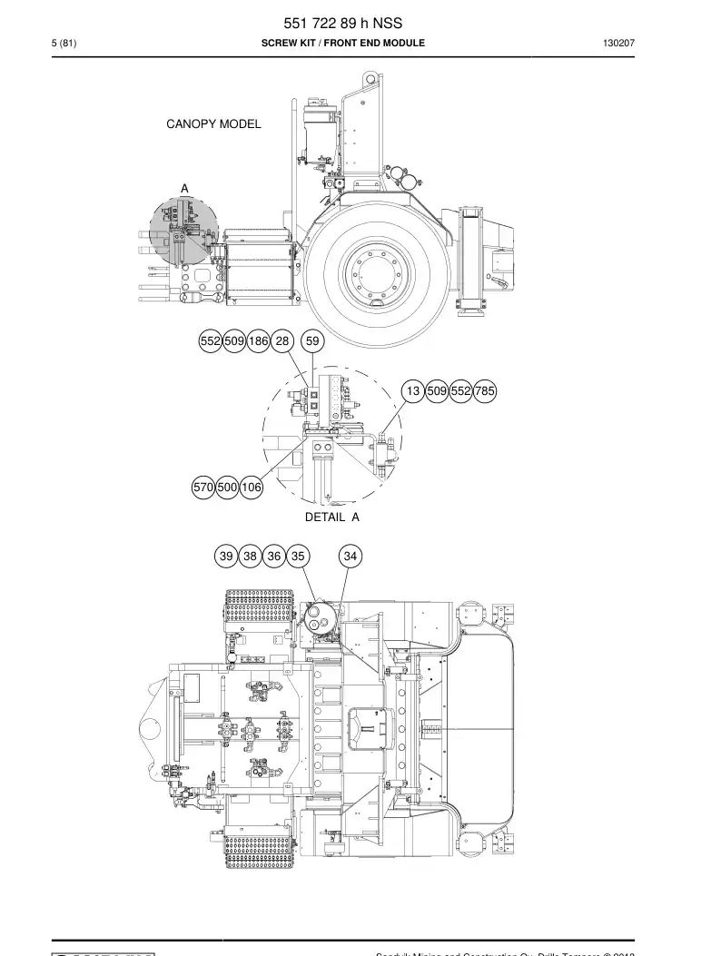 55172289h 551 722 89h Screw Kit - Sandvik Technical Drawing