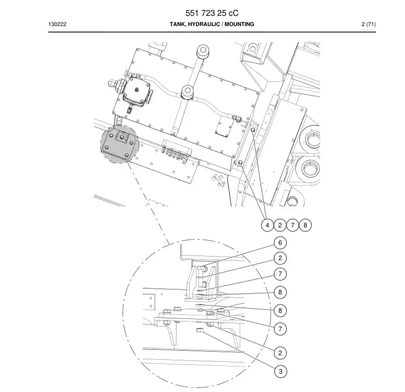 55172325c 551 723 25c Tank, Hydraulic - Sandvik Technical Drawing