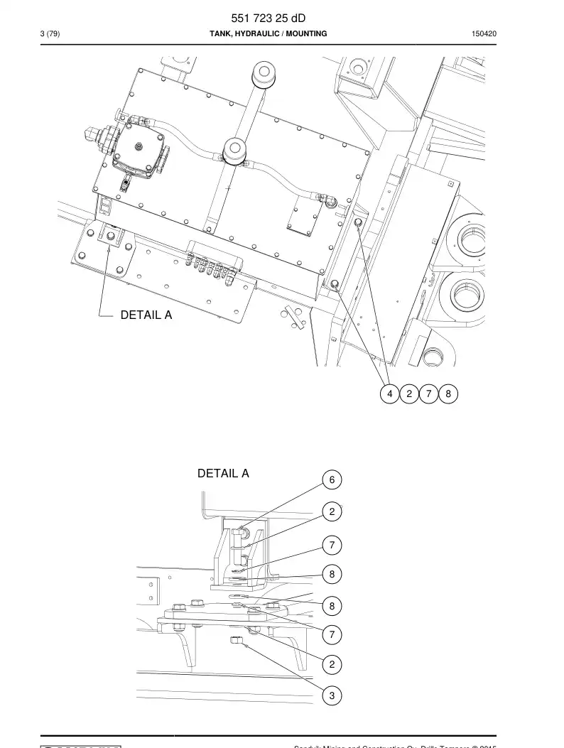 55172325d 551 723 25d Tank, Hydraulic - Sandvik Technical Drawing