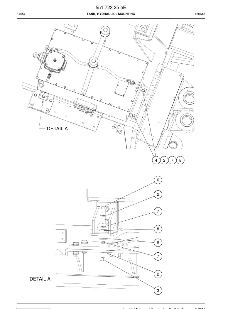 55172325e 551 723 25e Tank, Hydraulic - Sandvik Technical Drawing