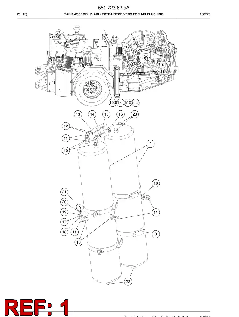 55172351c 551 723 51c Pressure vessel - Sandvik Technical Drawing